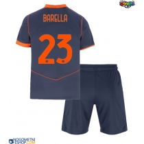 Otroški Nogometni dresi Inter Milan Nicolo Barella #23 Tretji 2025-26 Kratek Rokav (+ Kratke hlače)